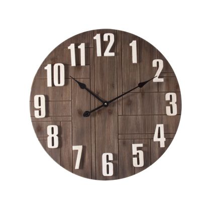 reloj vintage, marrón, madera, plastico nules 60 cm