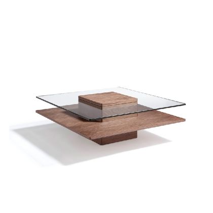 Mesa de centro de madera Nogal 100x 100 cm
