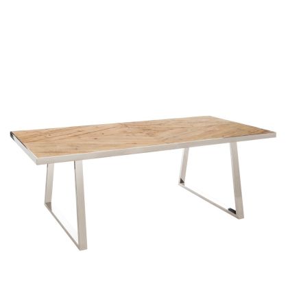 mesa comedor, moderno, natural madera, acero salón 220 cm