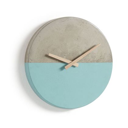Reloj Vintage Cemento Gris Turquesa, 27 Cm