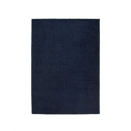Alfombra Azul Con Tonos Negros Tejido, 160 Cm