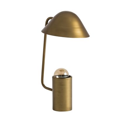 Lámpara De Sobremesa Art Decó Hierro Oro Salón, 25 Cm