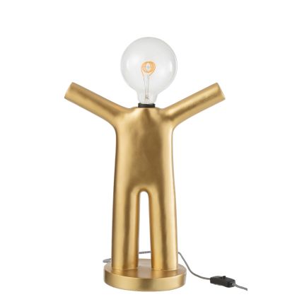 Lámpara  De Mesa  Moderna Hombre Metal Oro 35 Cm