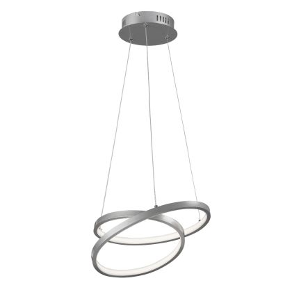 Lámpara De Techo De Led Metal Plata Curvo Moderno, 39 cm
