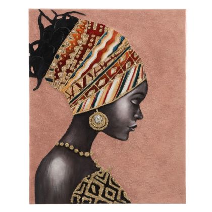 Lienzo Mujer Africana Perfil, 90 Cm