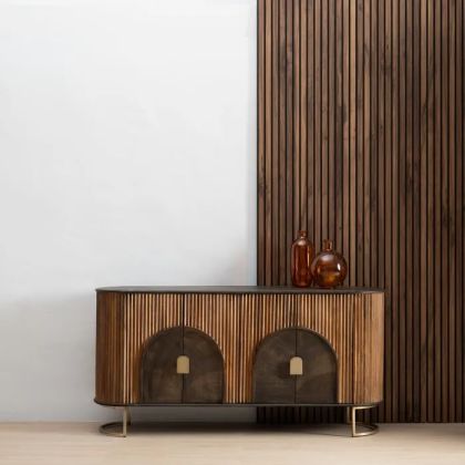 Mueble Aparador Vintage Inspiración Art Decó Curvo, 102 Cm
