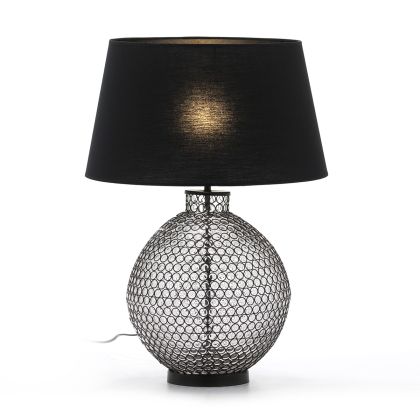 Lámpara de Sobremesa Con Pantalla De Diseño vintage Cristal / Metal Negro