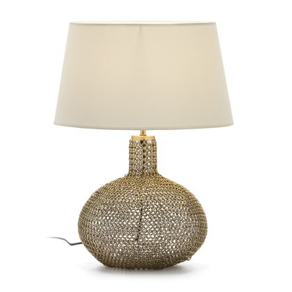 Lámpara de Sobremesa Con Pantalla De Diseño Vintage Cristal / Metal Dorado