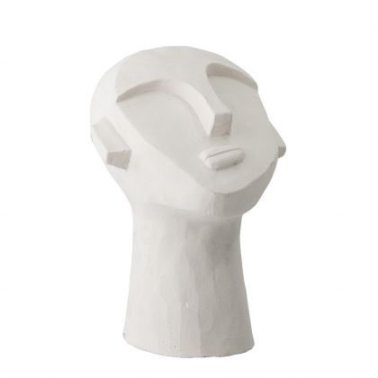 Deco Busto Diseño Moderno Cemento Blanco, 15,5 Cm