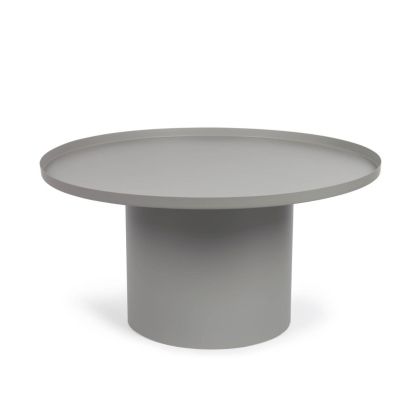 Mesa Centro Diseño Minimalista Redonda Metal Gris,  Ø 72 cm
