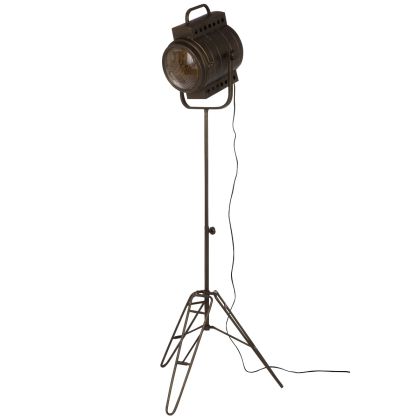 Lámpara De Pie Diseño Foco Metal Negro, 160 cm