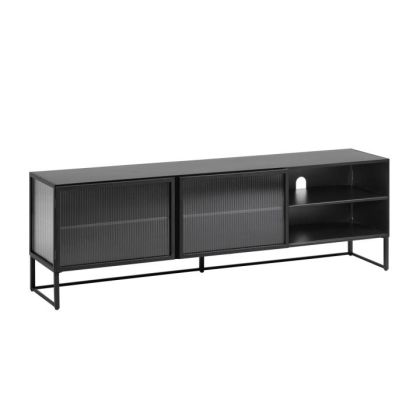 Mueble TV Negro Acero Diseño Industrial , 180 Cm