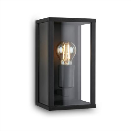Lámpara De Exterior Caja Metal Negro, 26 Cm