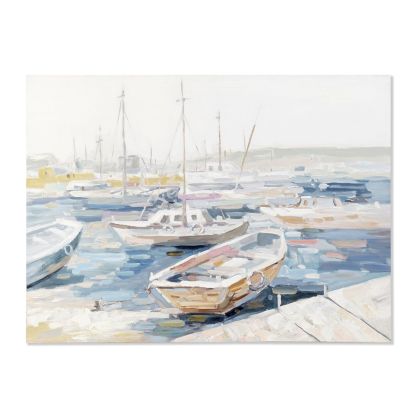 Cuadro Mar Barcas Abstracto lienzo,120 Cm
