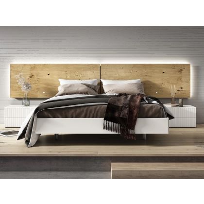 Dormitorio con Cabecero Luca Suspendido Diversa Estilo Moderno, 288 Cm