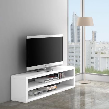 Mueble Tv Eco, moderno, Blanco, madera 150 cms