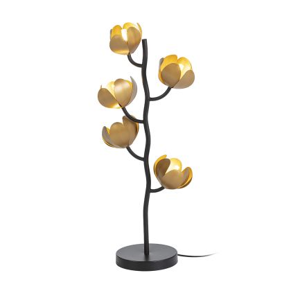 Lámpara de Sobremesa Flores Estilo Oriental, 71 Cm