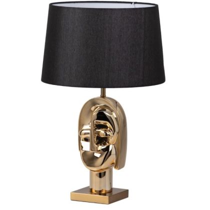 Lámpara de Sobremesa Lisboa Estilo Art Decó Metal Resina, 43 Cm