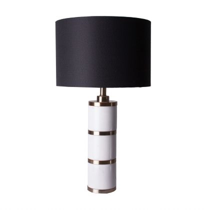 Lámpara de Sobremesa Blanco/Negro Acero, 38 Cm 