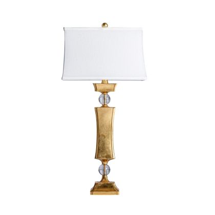 Lámpara De Sobremesa Estilo Art Decó Metal Dorado 41 Cm