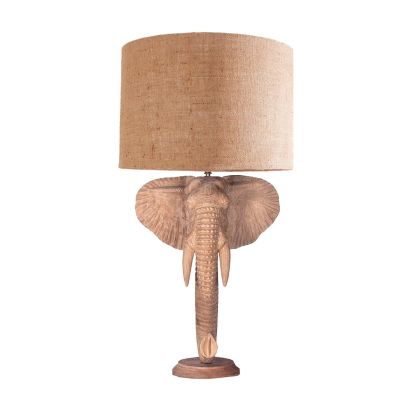 Lámpara De Sobremesa Etnico Elefante, Natural