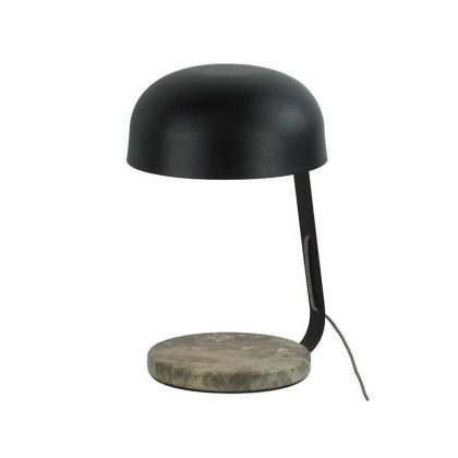 Lámpara de Sobremesa Madera Metal Negro, 64'5 Cm