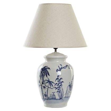 Lámpara De Sobremesa Blanco Porcelana Elefante,40 Cm