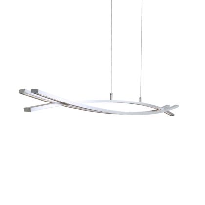 Lámpara De Techo Led Diseño Moderno Aluminio  Plata, 100 cm 