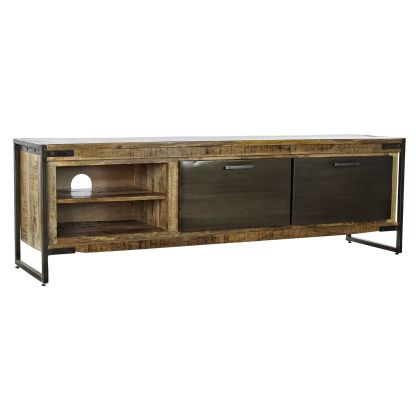 Mueble Tv Colonial Madera Acero Natural 160 Cm
