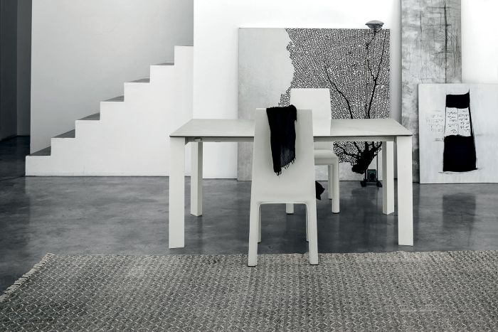Mesa Comedor Moderna Cristal Metal Blanco