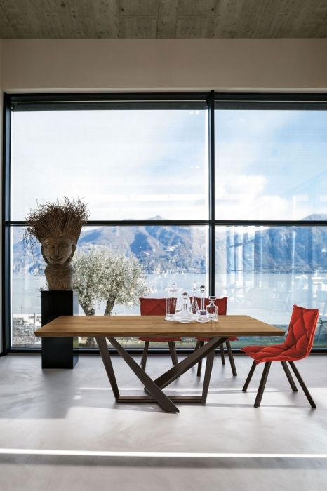 Mesa Comedor Clásica Metal Blanco Madera Roble