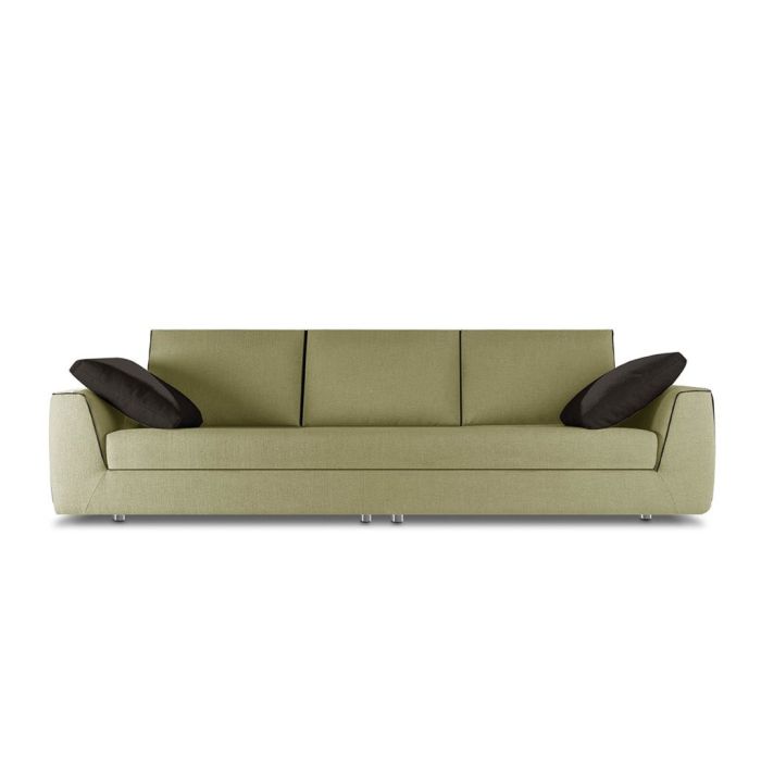 Sofá Modular Contemporáneo Cojines Gris, 221 x 470