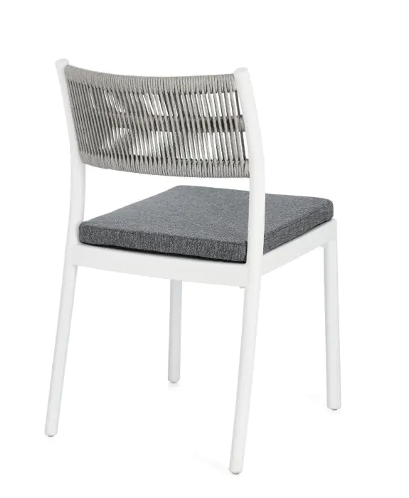 Silla Polipropileno Cuerda Blanco/Gris Claro, 49'5 Cm