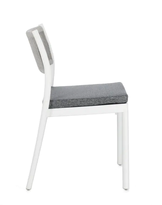 Silla Polipropileno Cuerda Blanco/Gris Claro, 49'5 Cm