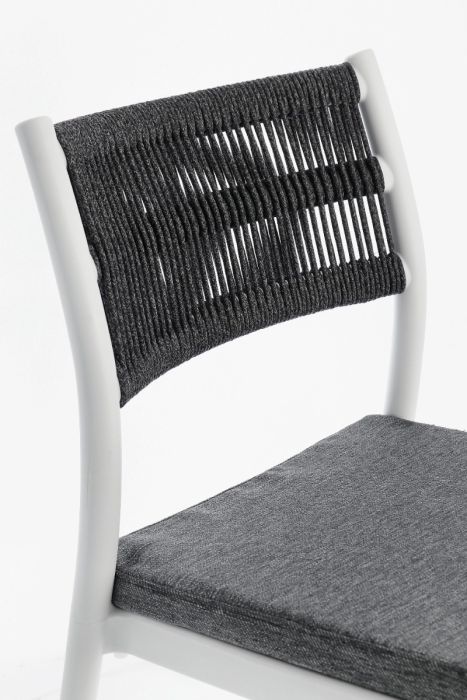 Silla Polipropileno Cuerda Blanco/Gris Oscuro, 49'5 Cm