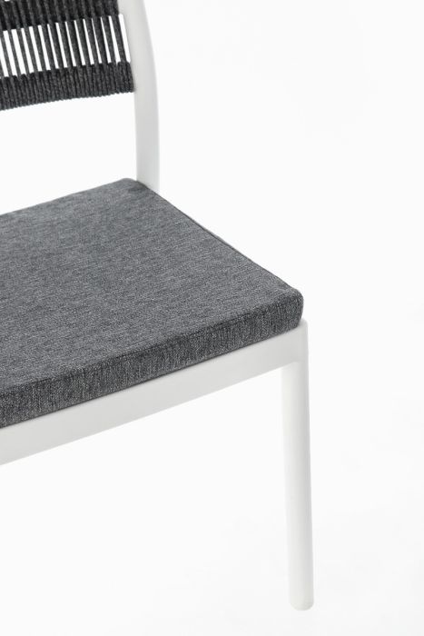 Silla Polipropileno Cuerda Blanco/Gris Oscuro, 49'5 Cm