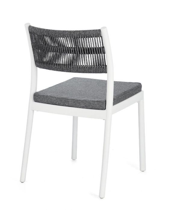Silla Polipropileno Cuerda Blanco/Gris Oscuro, 49'5 Cm