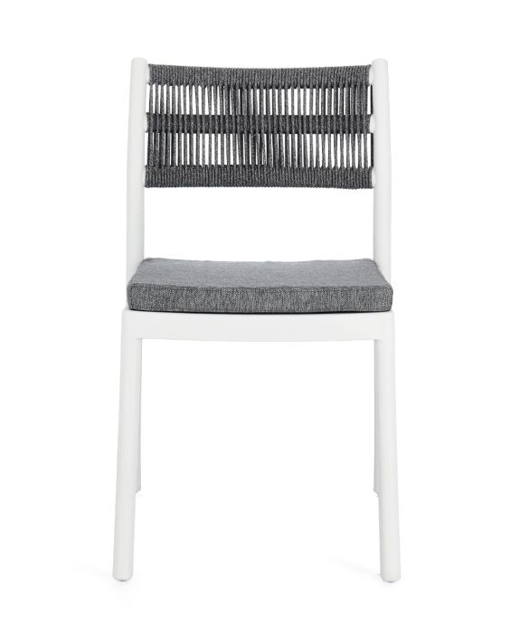 Silla Polipropileno Cuerda Blanco/Gris Oscuro, 49'5 Cm