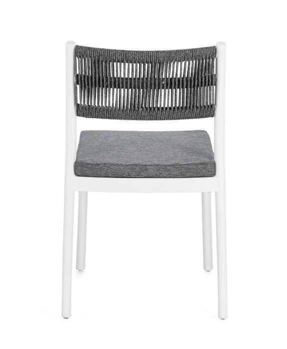 Silla Polipropileno Cuerda Blanco/Gris Oscuro, 49'5 Cm