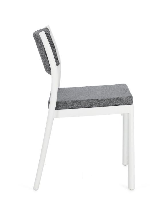 Silla Polipropileno Cuerda Blanco/Gris Oscuro, 49'5 Cm