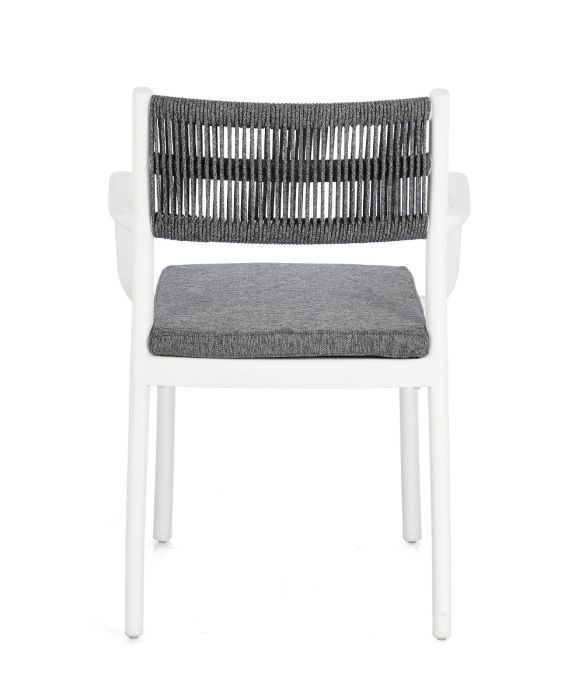 Silla Brazos Polipropileno Cuerda Blanco/Gris Oscuro, 59'5 Cm