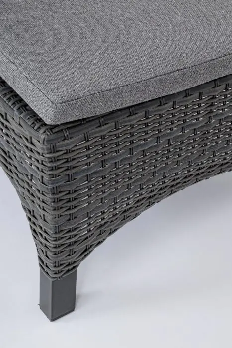 Tumbona Tejido Fibra Sintética Aluminio Antracita, 205 Cm