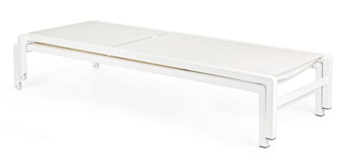 Tumbona Con Ruedas Aluminio Blanco, 78 Cm