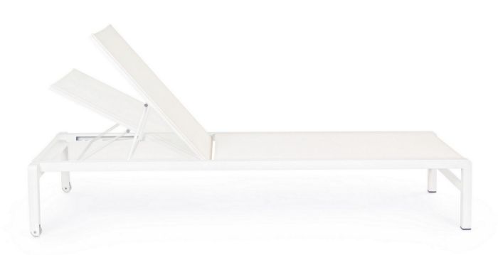 Tumbona Con Ruedas Konnor Reclinable Aluminio Blanco, 78 Cm