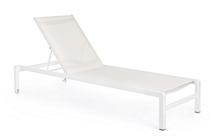 Tumbona Con Ruedas Konnor Estilo Moderno Aluminio Blanco, 78 Cm