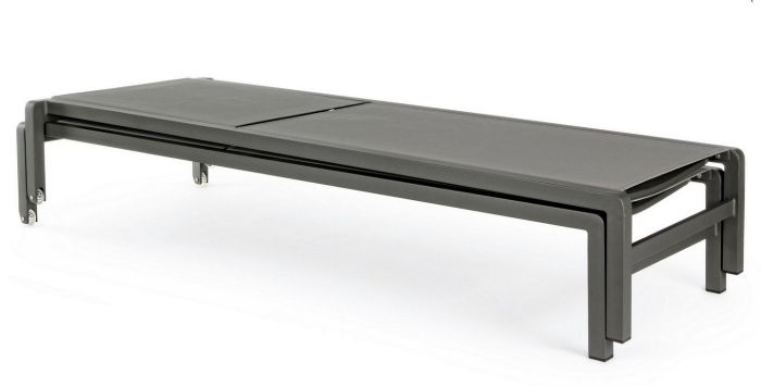 Tumbona Con Ruedas Aluminio Gris Antracita, 78 Cm