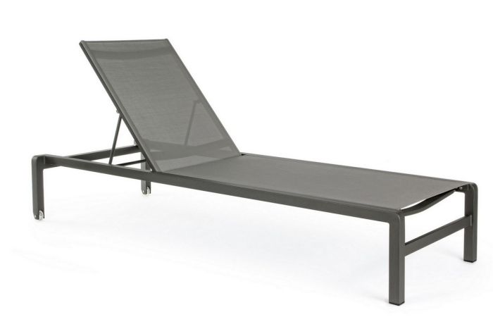 Tumbona Con Ruedas Konnor Estilo Moderno Aluminio Gris Antracita, 78 Cm