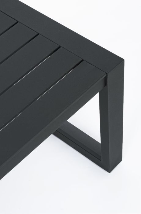 Set Sofá Cojines Tejido Gris Cuerda Aluminio Negro