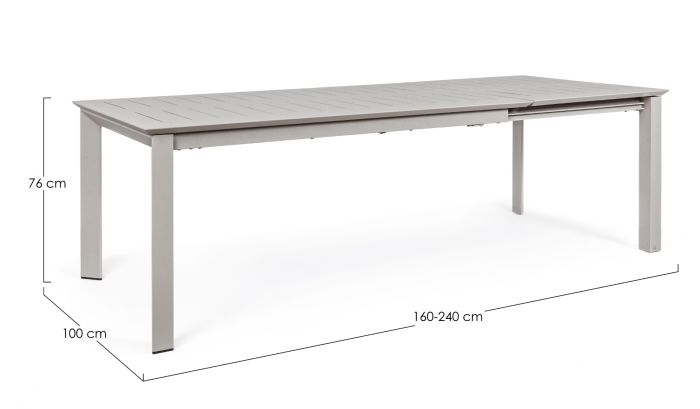 Mesa Extensible Aluminio Beige, 160/240 Cm