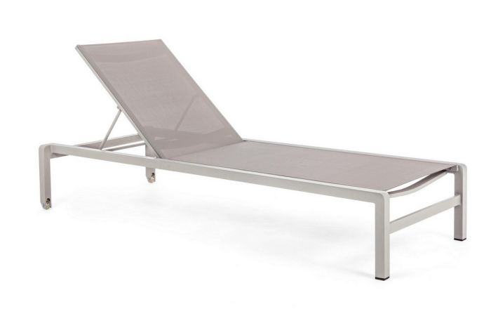 Tumbona Con Ruedas Konnor Estilo Moderno Aluminio Gris, 78 Cm